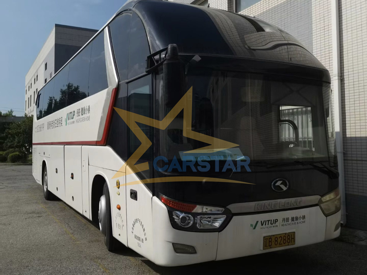 Used King Long buses on site, exterior and interior in excellent condition 